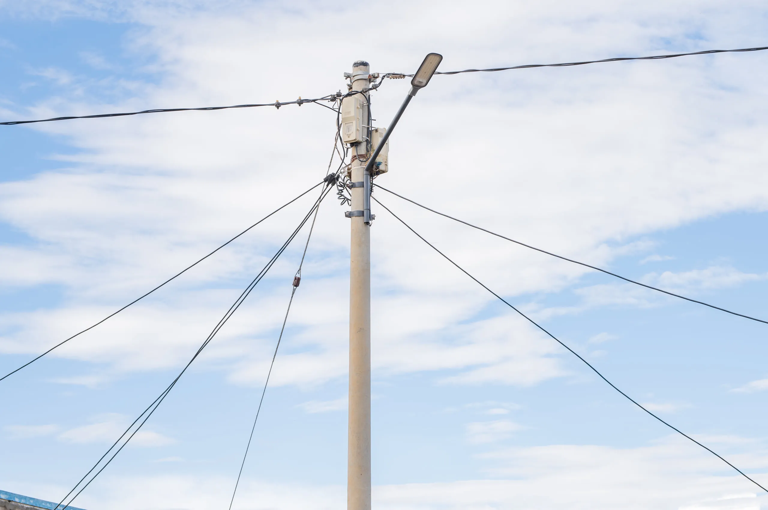 A distribution pole on the Got Ngur network