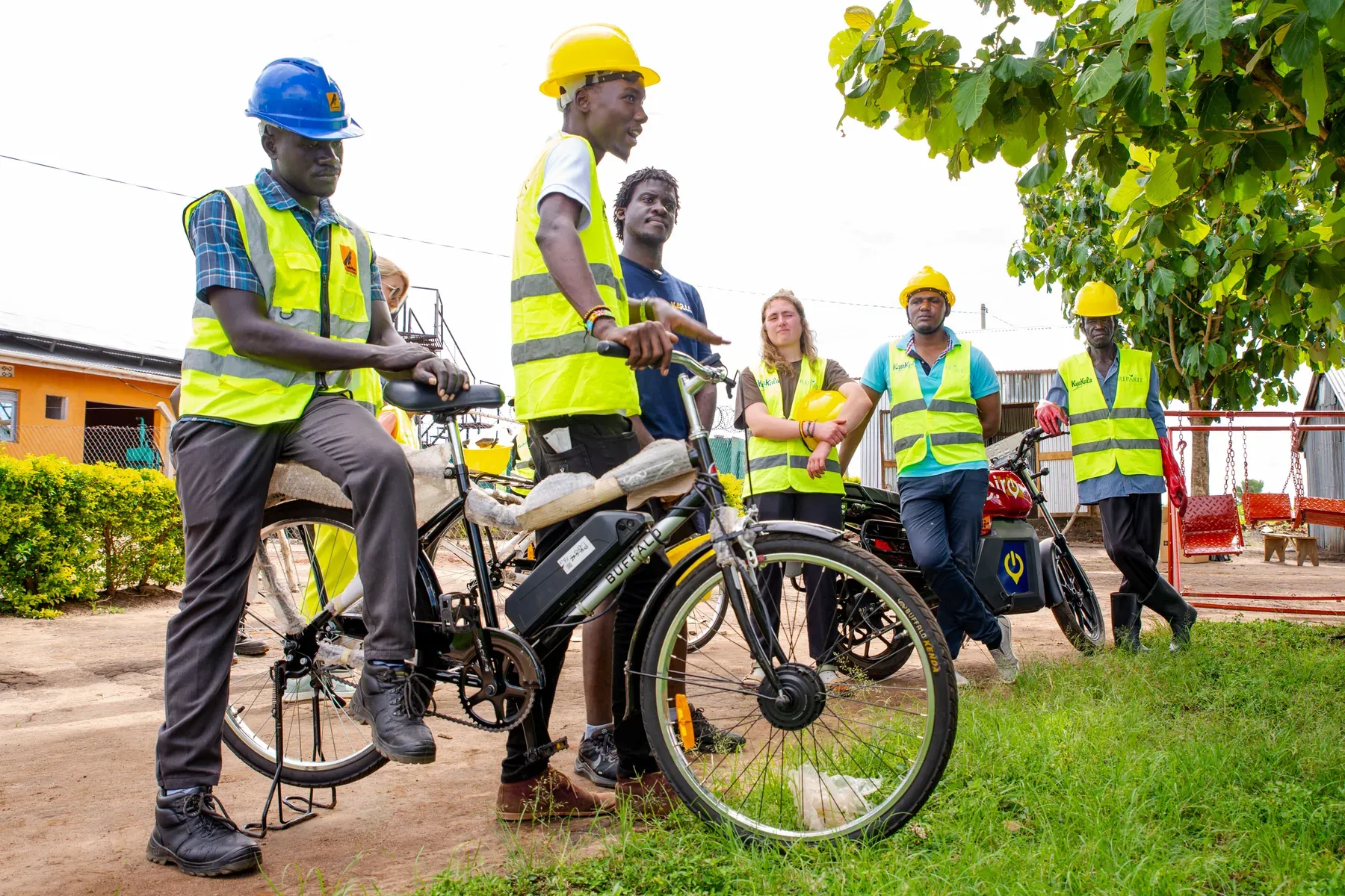 Electric bicycles being tried out by staff and visitors at the Got Ngur site